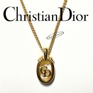 ✨ Signed Vintage Christian Dior CD Logo Pendant Necklace | New Old Stock